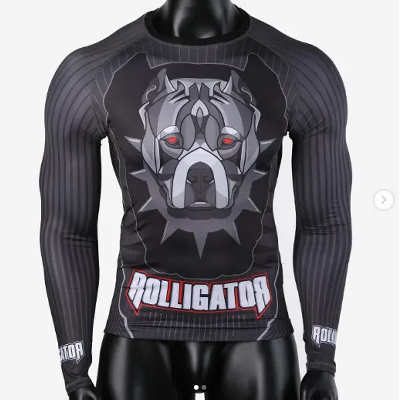 Velkoobchodní večeře lepší dodavatel zakázkových prémiových pánských vyrážek BJJ Nogis, Jiu Jitsu Gi Rash Guard.