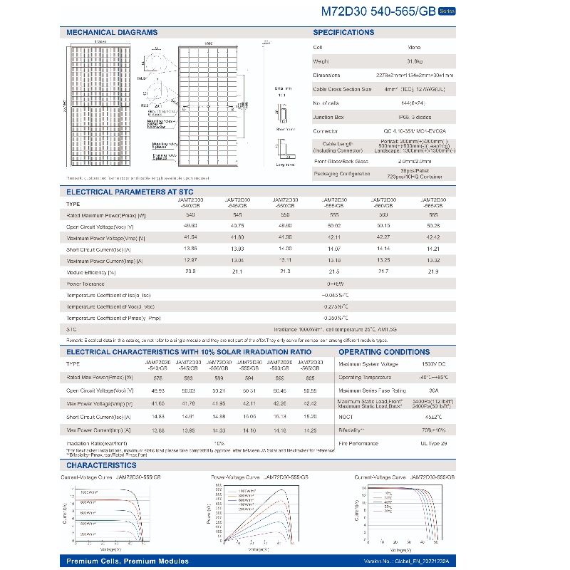 Fotovoltaická energie 540 W -565 W Systém s dvojitým bočním panelem online prodej