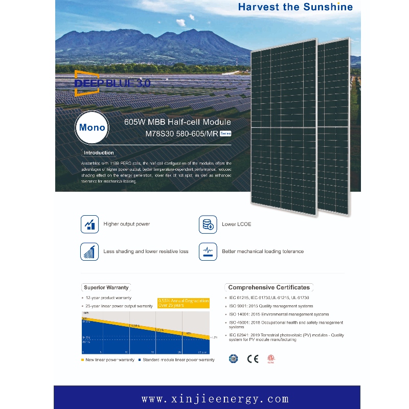 Nový design fotovoltaický systém solární energie Systém 580-605 W Online prodej