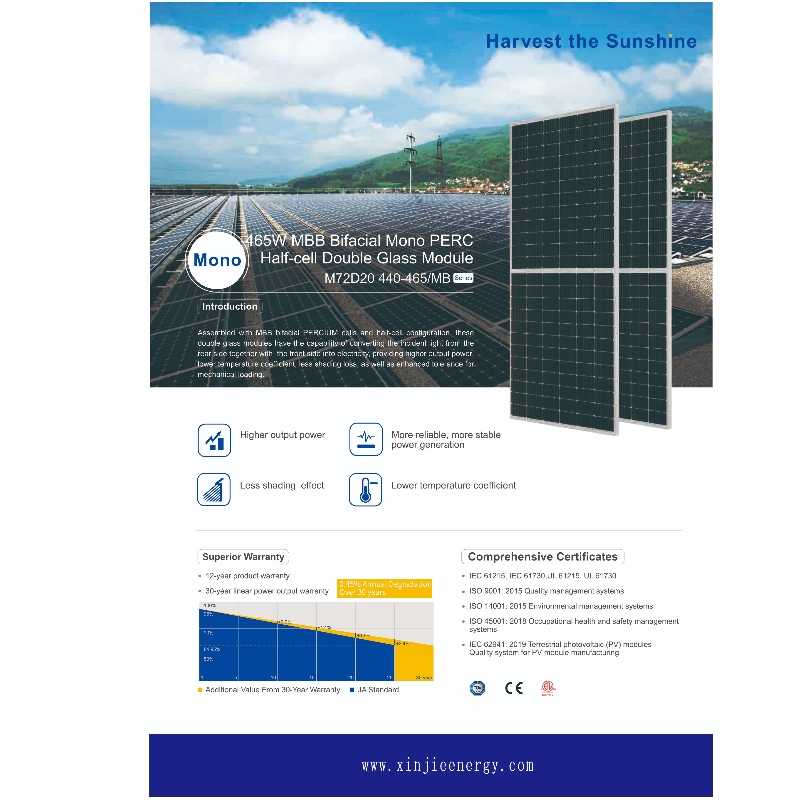 Vysoká účinnost 465 W fotovoltaického panelu solárního modulu online prodej