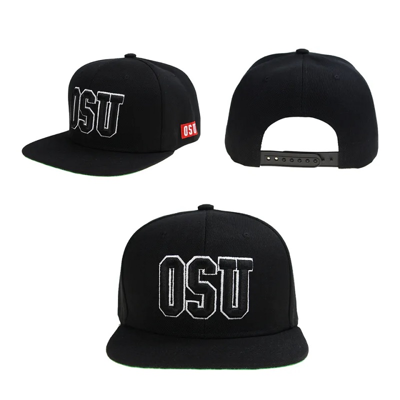 Vysoce kvalitní hip hop Flat Bram Brim Blank Color Men Snapback Cap and Hat Custom 3d Emboidery Your Own Design Logo Hat