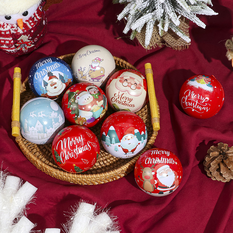 Tinplate Christmas Ball Christmas Candy Box dárková krabička