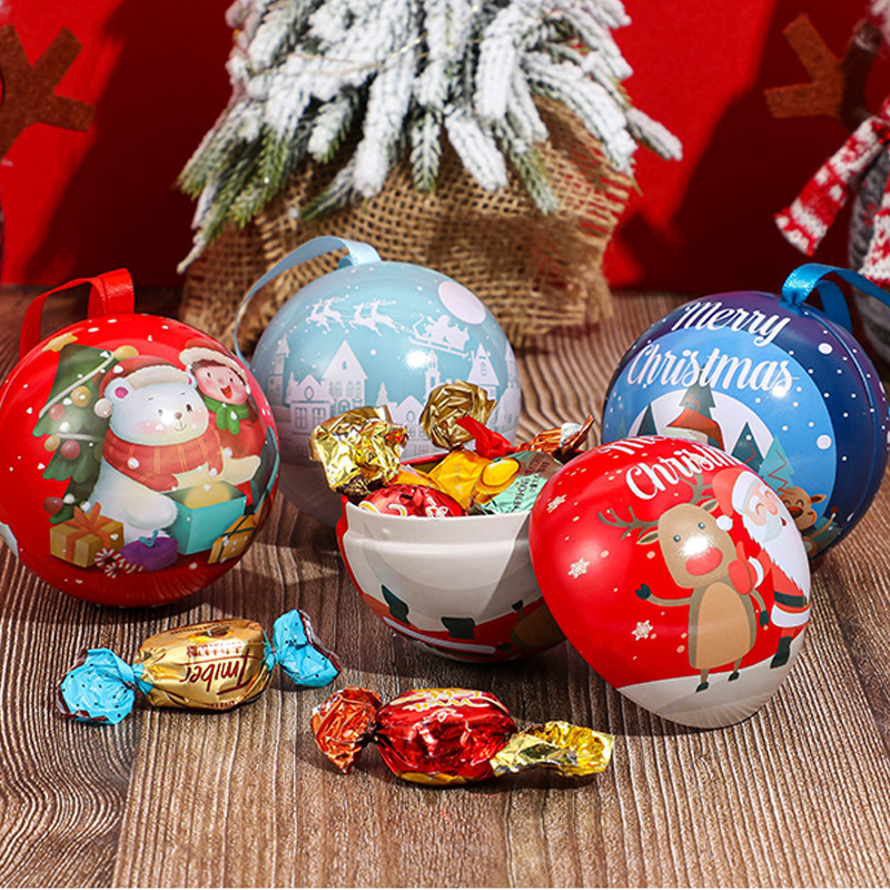 Tinplate Christmas Ball Christmas Candy Box dárková krabička