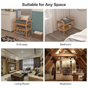 Koridor Displej police Organizátor úložiště obuvina lavičku Bambus Bambus