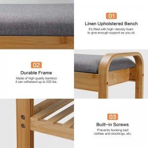 Koridor Displej police Organizátor úložiště obuvina lavičku Bambus Bambus