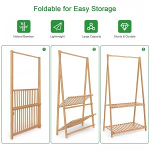 Velká kapacita a úspora prostoru bambus dětské dětské věšák