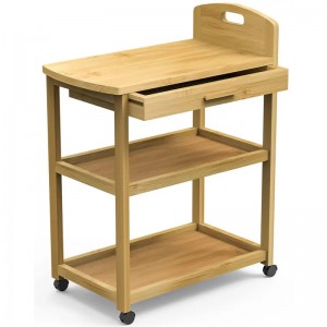 Otevřená police pro přípravu potravin s přípravou potravin bambusové úložné police