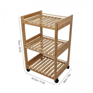 Tři vrstvy válcování multifunkčního přenosný vozidlo přenosný vozidlo bambusové police