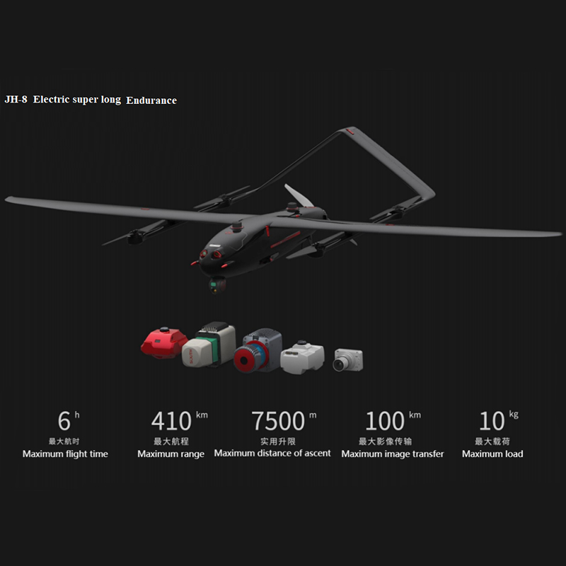 JH-8SE DLOUHÁ EVTOL EVTOL PALNĚNÍ WING UAV ELECTRIC UAV
