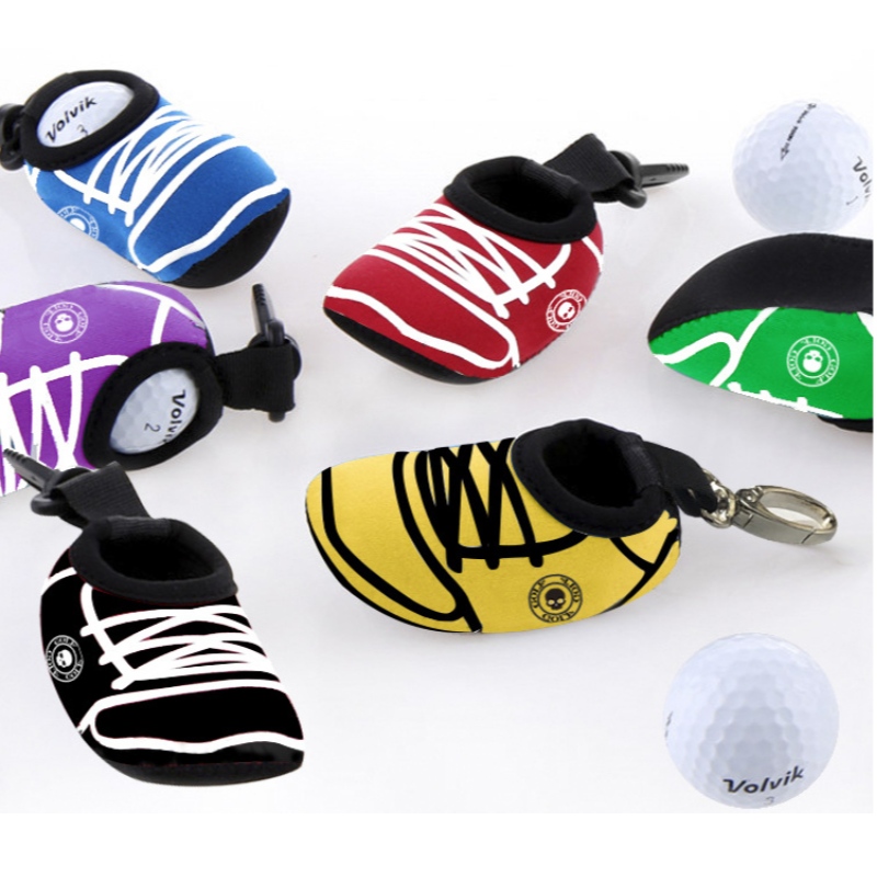 Velkoobchod Neopren Dva golfové míče balicí kapsy pasy Přizpůsobené pouzdro golfového míče s háčkem