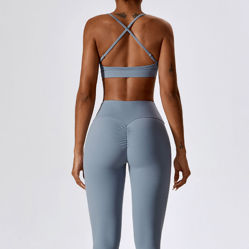SC10164 Cross Back Yoga Sports Bra High Impact Logo Women Workout Sports Bra velkoobchodní jóga plodina