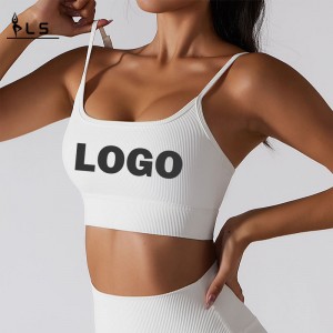 SC10174 Bílá sportovní podprsenka Aktivnínošení soukromé label Gym Jóga Bras Sexy Strappy Custom Sports Bra pro ženy