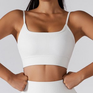 SC10174 Bílá sportovní podprsenka Aktivnínošení soukromé label Gym Jóga Bras Sexy Strappy Custom Sports Bra pro ženy
