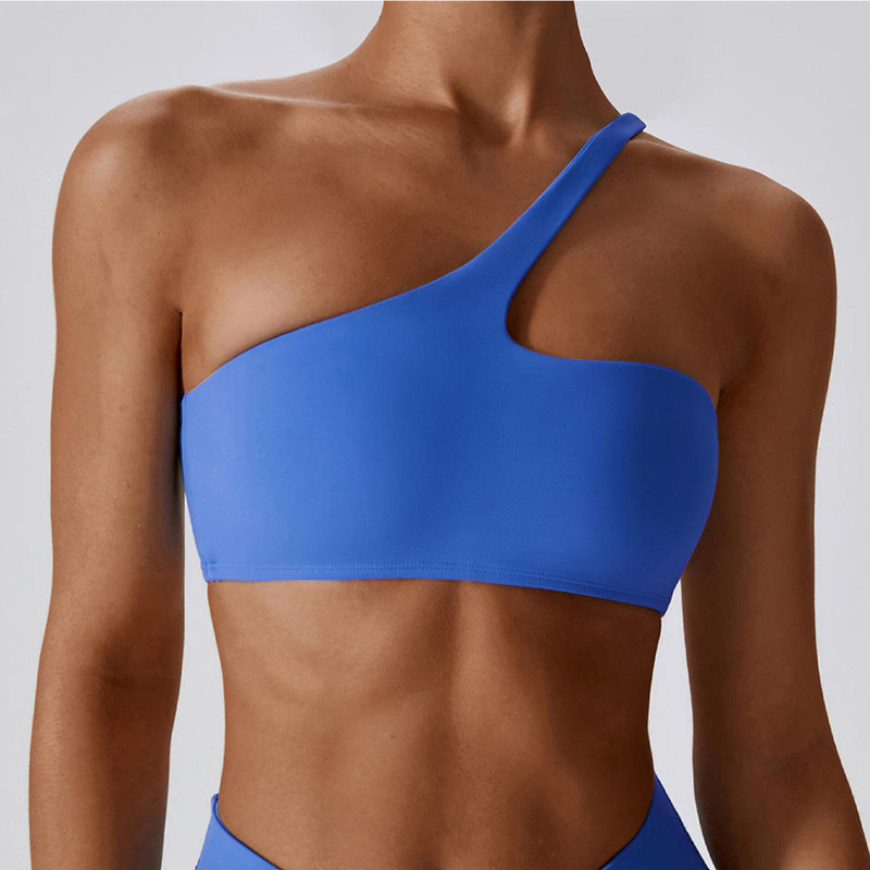 SC10188 Cross Back Yoga Sports Bra High Impact Padded Blue One ramenní zadek výtah sportovní podprsenky