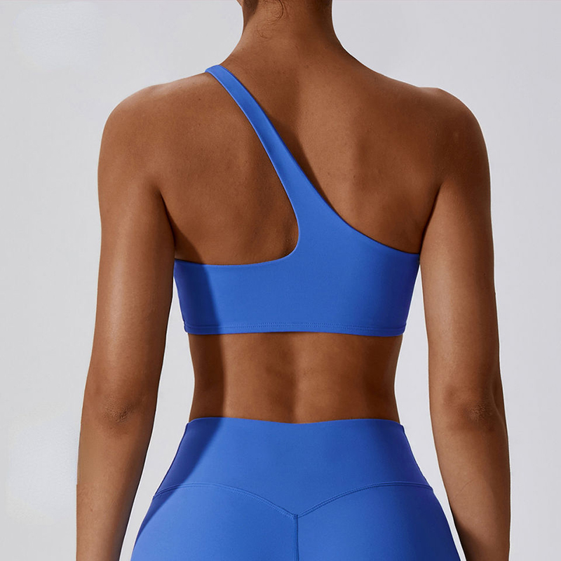 SC10188 Cross Back Yoga Sports Bra High Impact Padded Blue One ramenní zadek výtah sportovní podprsenky