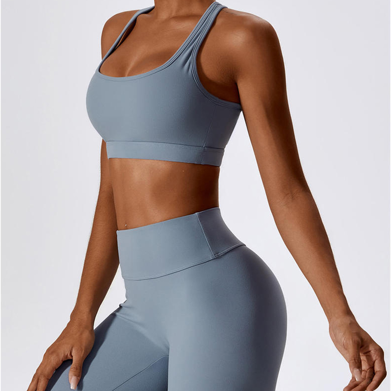 SC10189 Ženy Fitness Racer Back Sports Bra Jóganosit měkkou podpůrnou kompresní jóga sexy sportovní podprsenka