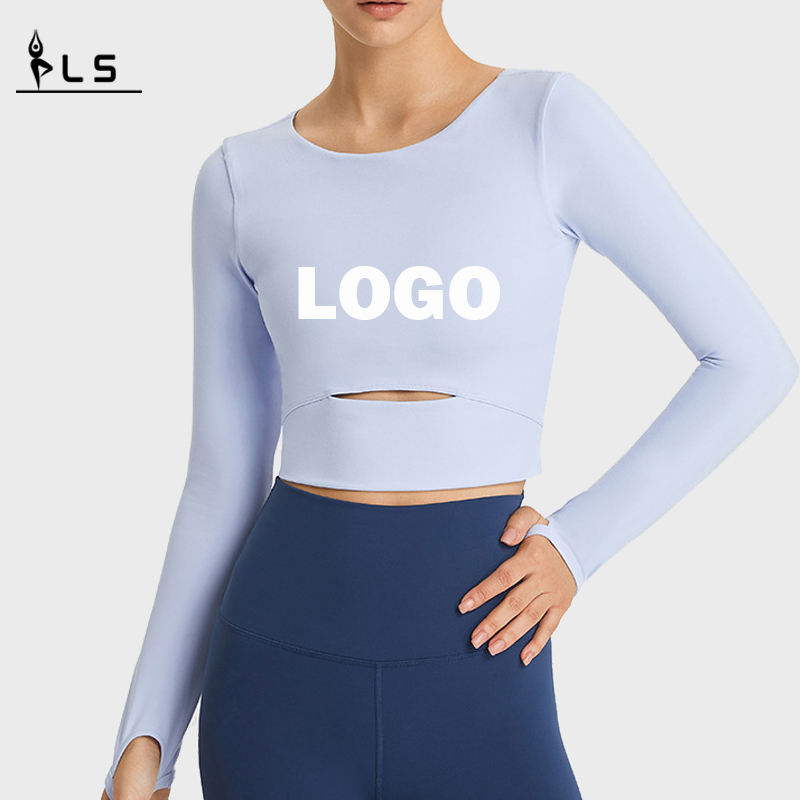SC10275 Těsné montáž tričko s dlouhým rukávem jóga Tričko Yoga Tee Tricos Tank Tank Gym Long Sleeve Tops T-Shirt