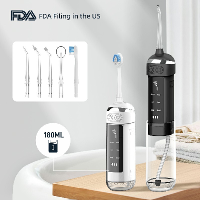 Orální irigátor přenosný flosser Dental Water Flosser IPX7 Vodotěsný dobíjecí