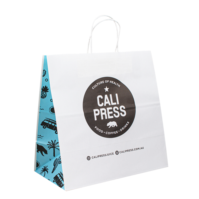 Vlastní tiskovýnákupní rukojeť Kraft Paper Bag