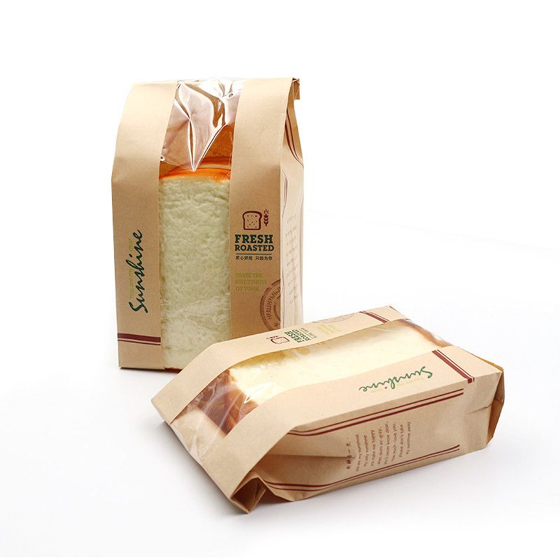 Brown Bread Kraft Paper Packing Bags s oknem FCS SGS FDA Certified