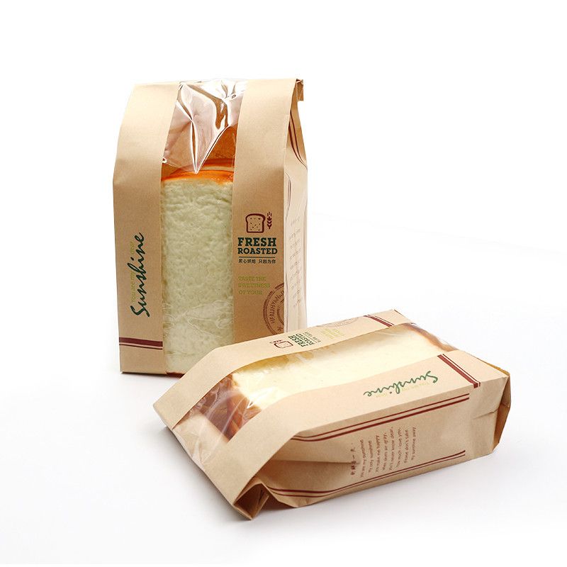 Toast papírový sáček Udržitelné sáčky Kraft Bakery s oknem