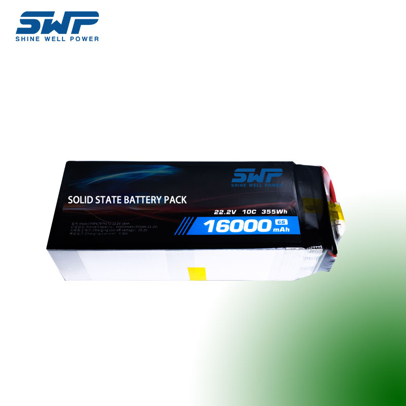 22.2V16AH Drone Battery Vysoká sazba, vysoce bezpečnostní baterie s pevným stavem