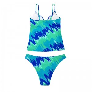 Šedozelená šňůra dvoudílná plavky