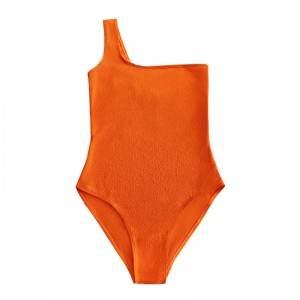Oranžová rozcuchaná látka One-Shamerder Sexy One-Piece Swimsuit