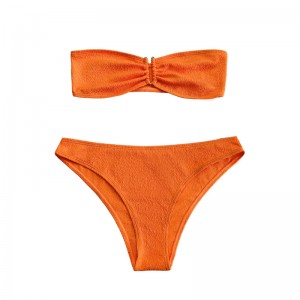 Oranžové volánkové látky bez ramínek Up Up U-Split Swimsuit