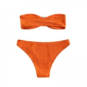 Oranžové volánkové látky bez ramínek Up Up U-Split Swimsuit