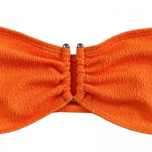 Oranžové volánkové látky bez ramínek Up Up U-Split Swimsuit