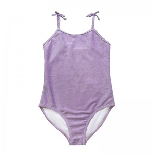 Fialové děti \\\\ s Halter Bow Basic Silver Wire One-Piece Swimsuit