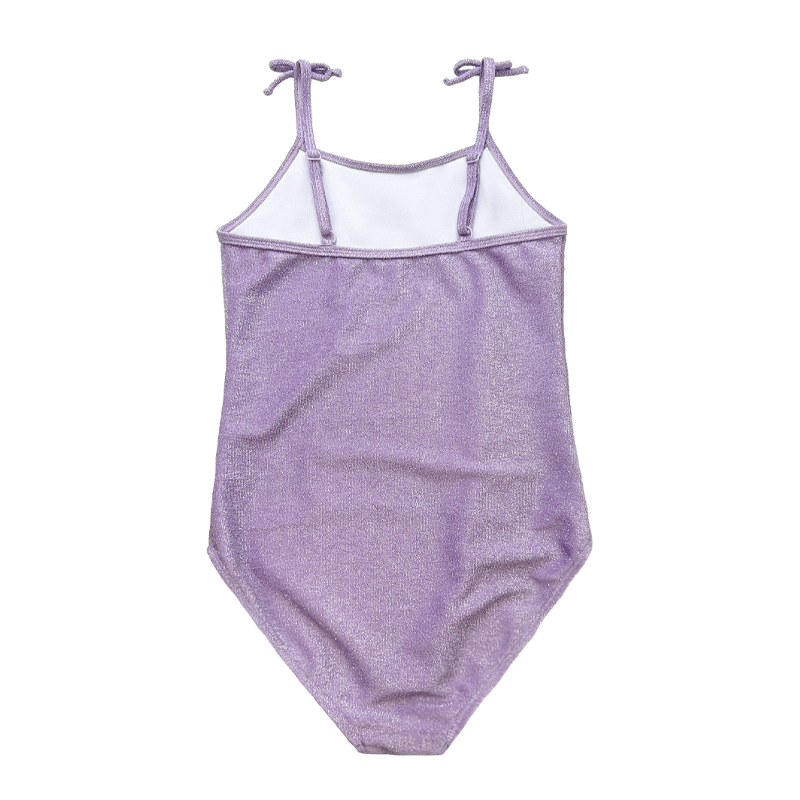 Fialové děti \\ s Halter Bow Basic Silver Wire One-Piece Swimsuit