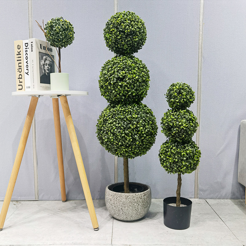 Továrna přímá faux boxwood odolný allseason bezpečný aneškodný umělý travní koule pro zahradu dodavatele svatební výzdoba