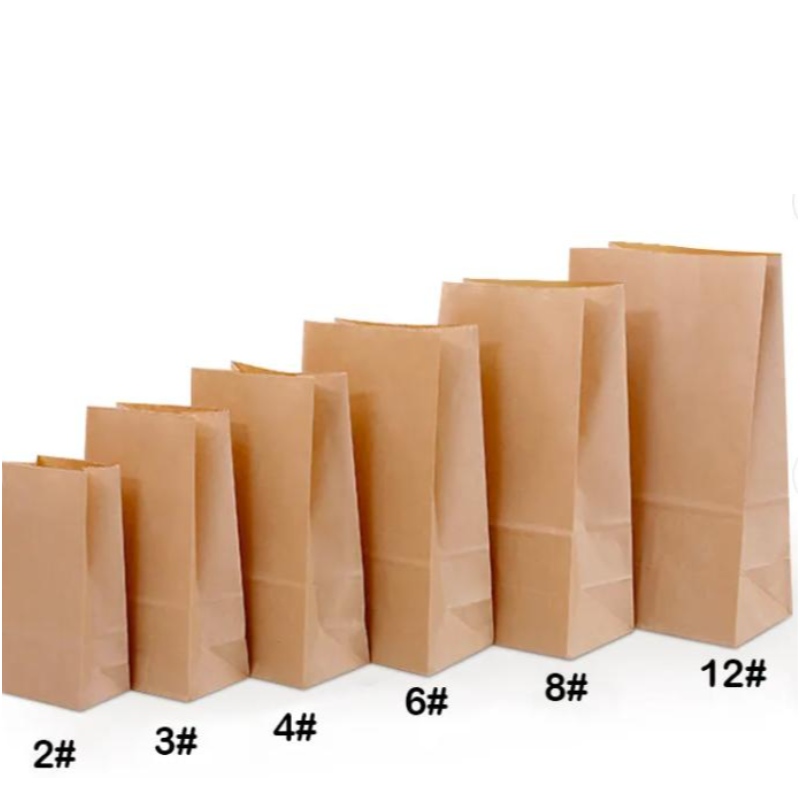 Výrobci velkoobchodní jednorázový balení potravinářských baličů Vlastní papírové tašky SOS Brown Kraft bez rukojeti