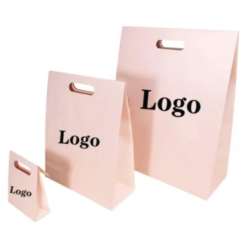 Opakovaně použitelná úmrtína rukojeť Spot UV Vlastní logo svatební dárek knarozeninám Pink Oděv Balení barevný design papírnanákupní taška
