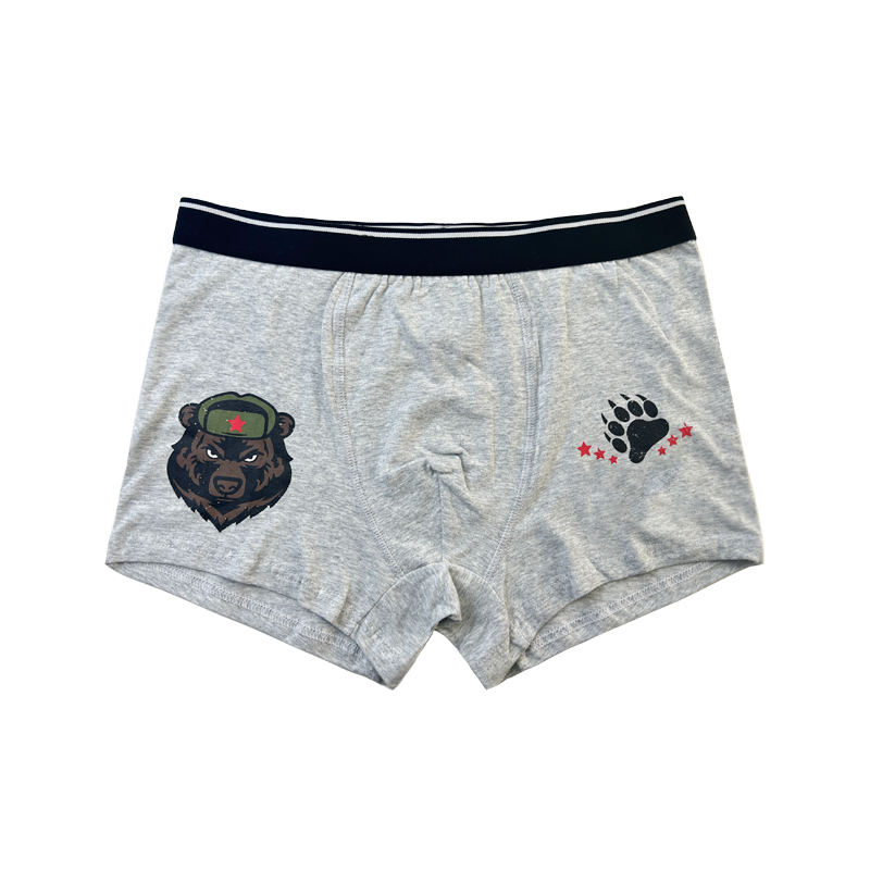 Přizpůsobit obyčejnou barvu spodní prádlo Fashion Full Printed Comfort Soft Men Christmas Boxer Briefs šedé spodní prádlo