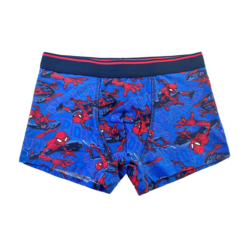 Baby Navy Blue Spider-Man Print Comfort Základní chlapec Underpants Color Contrast