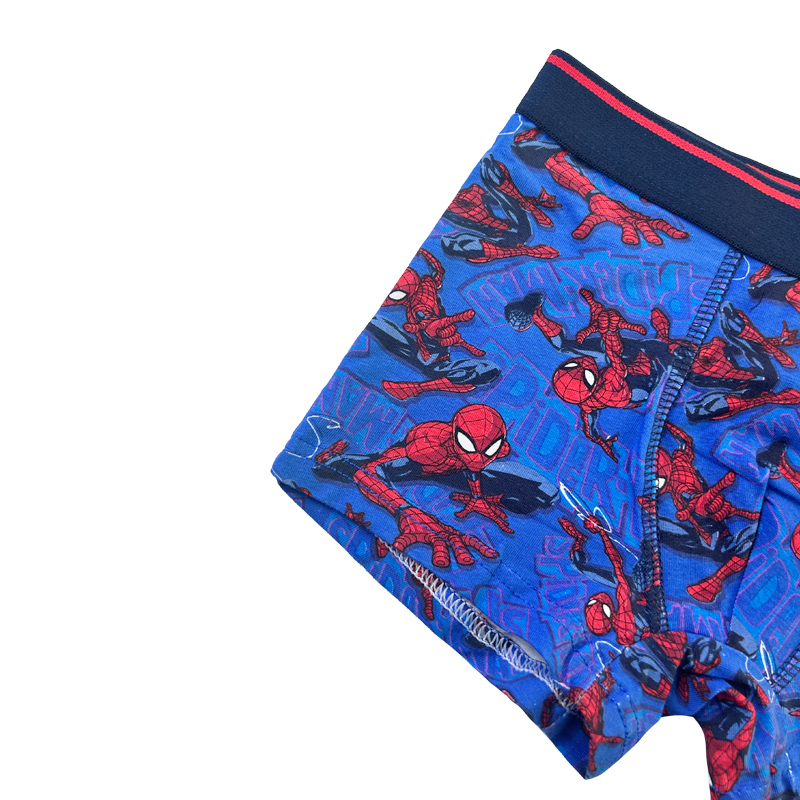 Baby Navy Blue Spider-Man Print Comfort Základní chlapec Underpants Color Contrast