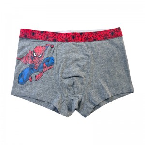 Chlapec spodní kalhoty Spiderman Print Color Contrast Baby Grey Underpants Comfort Základní