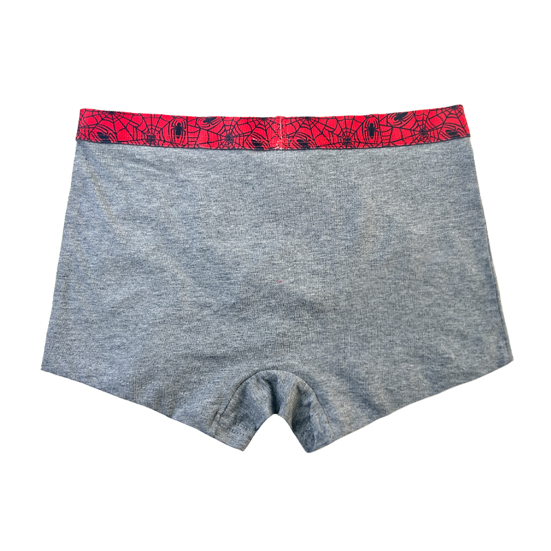 Chlapec spodní kalhoty Spiderman Print Color Contrast Baby Grey Underpants Comfort Základní