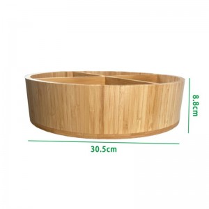 Bambusový otočný zásobník úložný zásobník Oragnizer