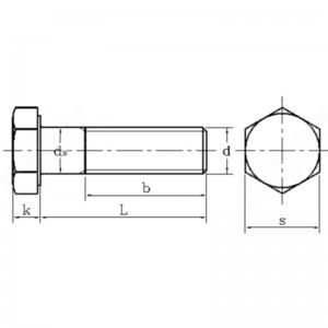 Šroub s šestihrannou hlavou z uhlíkové oceli třídy 12.9
