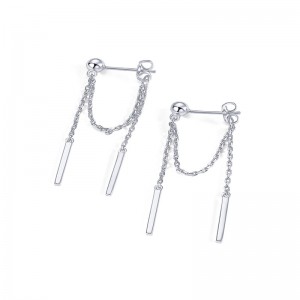 Hongde 18K pozlacené stříbro 925Sterling Visící řetízkové špunty Kuličkové zirkony Náušnice snavlékačem do uší