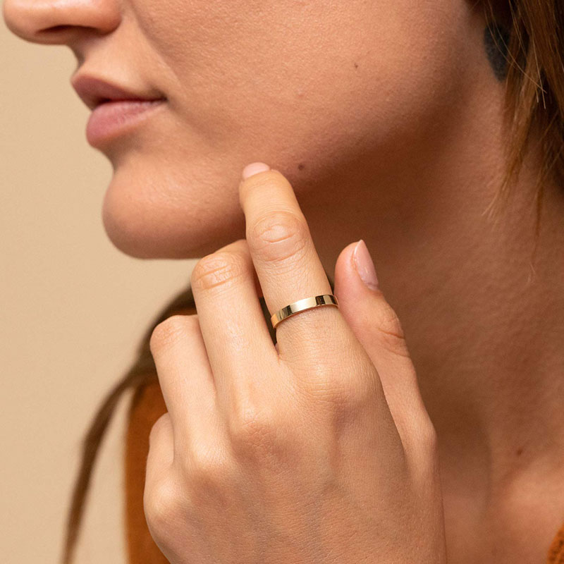 Hongde 14K zlato plněné prsteny Elegantní zlaté stohovací stohovatelné pásmo velikost 4 až 11