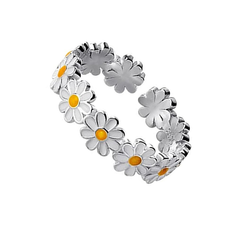 Hongde krásná Daisy Flower Rings Nastavitelný otevřený prsten Daisy Delight Ring for Woman pro muže