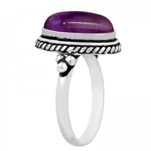 Hongde Mystic Amethyst Sterling Ring 925 Sterling Silver Plated Ručně vyráběné Statement Prsteny pro ženy Prsten z jihozápadních Čech Bižuterie