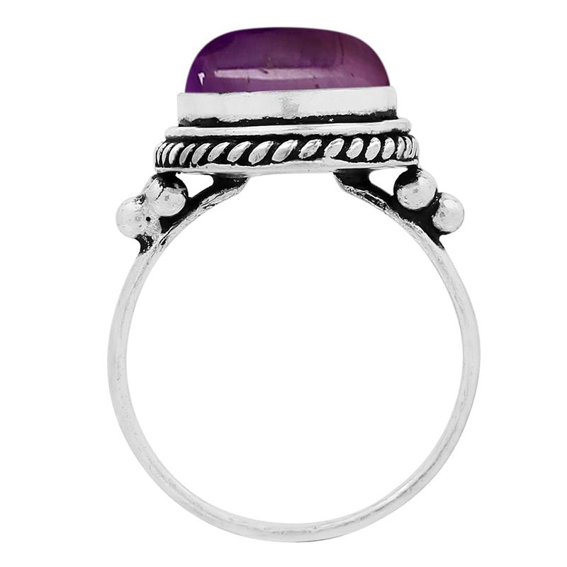 Hongde Mystic Amethyst Sterling Ring 925 Sterling Silver Plated Ručně vyráběné Statement Prsteny pro ženy Prsten z jihozápadních Čech Bižuterie