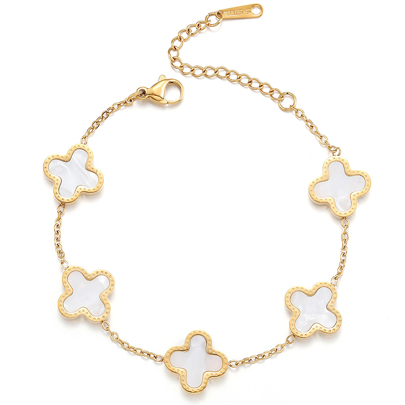 Hongde 18K zlato-Pokovení muži\'s and Women\'s Four Leaf Clover Luckynáramek