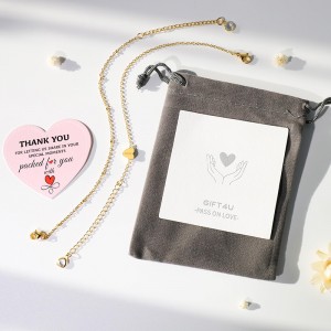 Náramek Hongde Golden Heart 18K pozlacené písmeno A-Z Počátečnínáramek Srdce Náramek Stohy